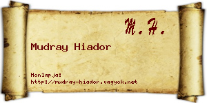 Mudray Hiador névjegykártya